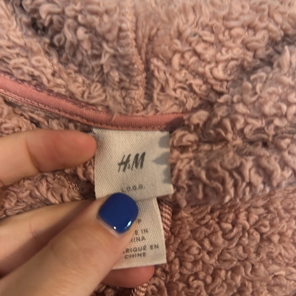 H&M Pink Sherpa Hoodie size XS - Picture 3 of 4